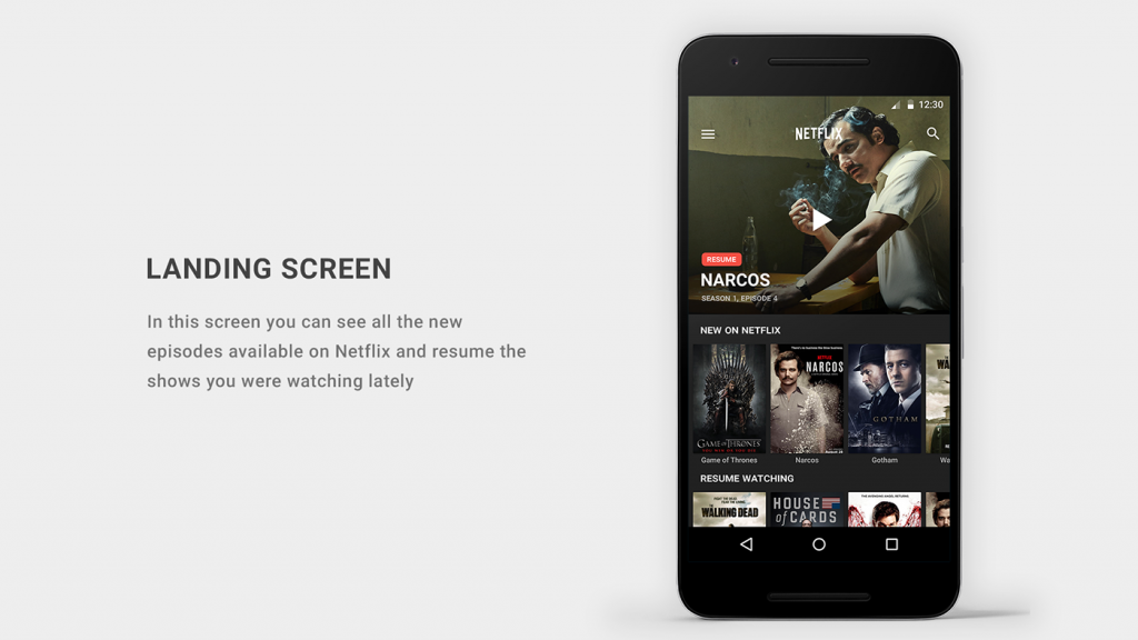 Netflix Android App Design Concept